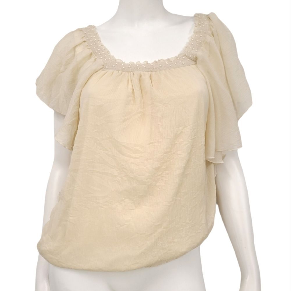 Delicia Cream Boho Top size Womens Medium